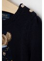Παιδικό πουλόβερ από μείγμα μαλλιού Polo Ralph Lauren χρώμα: ναυτικό μπλε