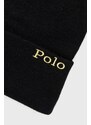 Σκουφί από μείγμα μαλλιού Polo Ralph Lauren χρώμα: μαύρο,