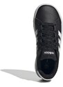 adidas kids grand court lifestyle tennis lace-up shoes (GW65 - BLACK/BLACK