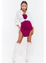 DeCoro Φόρεμα Mini Strapless με Τρουκς - ΒΙΟΛΕΤΙ