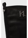 Δερμάτινες μπότες Karl Lagerfeld Danton γυναικείες, χρώμα: μαύρο