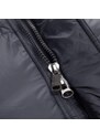Prince Oliver Padded Long Jacket Μαύρο με Κουκούλα (Modern Fit)