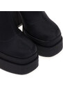 TSOUKALAS Μπότες μαύρες υφασμάτινες δίπατες κάλτσα με φερμουάρ