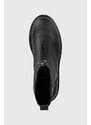 Δερμάτινες μπότες Tommy Jeans Tommy Jeans Zip Boot γυναικείες, χρώμα: μαύρο