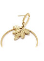 Ατσάλινα Σκουλαρίκια, κρίκος με φύλλο σε χρώμα Χρυσαφί, 2112-352X | Karma Fashion