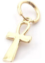 Ατσάλινα Σκουλαρίκια, κρικάκι και σταυρός, Χρυσαφί, 2112-123X | Karma Fashion