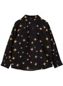 Παιδικό βαμβακερό πουκάμισο Mini Rodini χρώμα: μαύρο