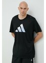 Μπλουζάκι για τρέξιμο adidas Performance Run Icons χρώμα: μαύρο