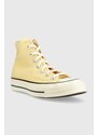 Πάνινα παπούτσια Converse Chuck 70 HI χρώμα: κίτρινο, A02757C