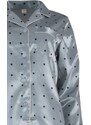 gsecret Γυναικεία πυτζάμα σατέν με κουμπιά all print pois. Saten Collection ΣΙΕΛ