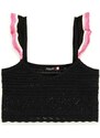 MAISON SCOTCH Top Pointelle Crop Knitted Vest 171823 SC0008 black