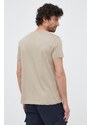 Βαμβακερό μπλουζάκι Gant ανδρικά, χρώμα: μπεζ