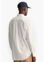 Ανδρικά Πουκάμισα Linen.Shirt Άσπρο Βαμβάκι GANT