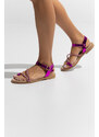 LOVEFASHIONPOINT Sandals Soft Γυναικεία Φούξια Δερμάτινα