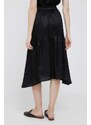 Φούστα με μείγμα κασμίρ DKNY χρώμα: μαύρο