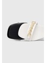 Δερμάτινα σανδάλια Tommy Hilfiger TH CHAIN FEMININE HEEL SANDAL χρώμα: άσπρο