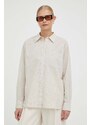 Βαμβακερό πουκάμισο Lovechild Elotta χρώμα: μπεζ