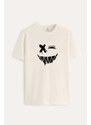 UnitedKind Angry Smiley, T-Shirt σε εκρού χρώμα
