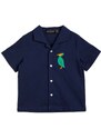Παιδικό βαμβακερό πουκάμισο Mini Rodini χρώμα: ναυτικό μπλε
