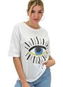 Potre Γυναικείο T-shirt με στρας και σχέδιο μάτι