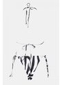 DeCoro Μαγιό Μπικίνι Τριγωνάκι Ψηλόμεσο με Παρεό Animal Print - ΑΣΠΡΟ/ΜΑΥΡΟ