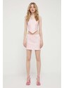 Βαμβακερή φούστα Rotate χρώμα: ροζ