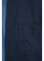 Πουκάμισο από λινό Samsoe Samsoe ανδρικό, χρώμα: ναυτικό μπλε