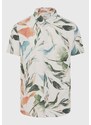 FUNKY BUDDHA Λινό πουκάμισο με watercolor εφέ