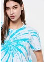 FUNKY BUDDHA Cropped t-shirt με tie dye εφέ