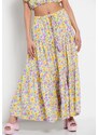 FUNKY BUDDHA Maxi φούστα με floral all over τύπωμα