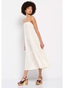 FUNKY BUDDHA Linen blend μίντι φόρεμα
