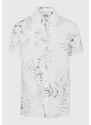 FUNKY BUDDHA Linen blend resort πουκάμισο με all over τύπωμα