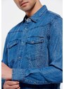 FUNKY BUDDHA Ανδρικό τζιν πουκάμισο από lyocell