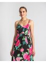 INSHOES Floral maxi φόρεμα με σκίσιμο στο πλάι Μαύρο