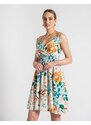 INSHOES Κρουαζέ μίνι μεσάτο φόρεμα με floral μοτίβο Λευκό