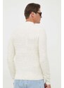 Μάλλινο πουλόβερ BOSS ανδρικά, χρώμα: μπεζ