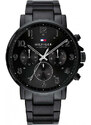 Tommy Hilfiger 1710383 Ρολόι Χρονογράφος με Μεταλλικό Μπρασελέ σε Μαύρο Χρώμα