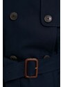Βαμβακερή καμπαρντίνα Tommy Hilfiger χρώμα: ναυτικό μπλε