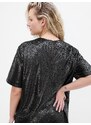GAP Μαύρο Ανακυκλωμένο Sequin T-Shirt Mini Φόρεμα