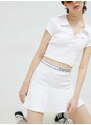 Φούστα Tommy Jeans χρώμα: άσπρο