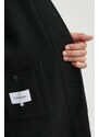 Μάλλινο παλτό Calvin Klein χρώμα: μαύρο