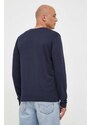 Βαμβακερή μπλούζα με μακριά μανίκια Gant χρώμα: ναυτικό μπλε