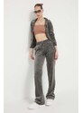 Μπλούζα Juicy Couture Robertson χρώμα: γκρι, με κουκούλα