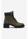Δερμάτινες μπότες Timberland Kinsley 6 IN WP Boot γυναικεία, χρώμα: πράσινο