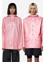Μπουφάν Rains Essential Jacket χρώμα ροζ oversize