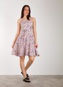 FREE WEAR Φόρεμα Γυναικείο με Print - Ροζ - 013004