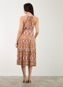 OBI Φόρεμα Γυναικείο Μακρύ με Print - Εκρού - 024004