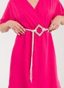 FREE WEAR Φόρεμα Γυναικείο με Ζώνη - Φούξ - 030002