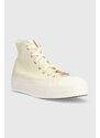 Πάνινα παπούτσια Converse Chuck Taylor All Star Lift Platform χρώμα: κίτρινο, A05198C
