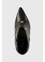 Δερμάτινες μπότες Karl Lagerfeld DEBUT γυναικείες, χρώμα: μαύρο, KL32059F F3KL32059F